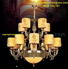 Đèn chùm đồng chao đá NC 029/15