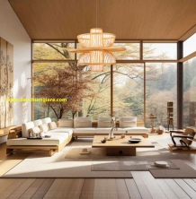 Đèn mây tre hình hoa sen MT58