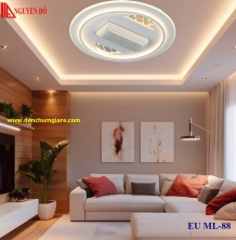 Quạt không cánh, quạt trần không cánh EU ML-88, công suất 25W, điều khiển bằng Remote, bóng led 3 chế độ ánh sáng