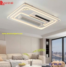 Quạt không cánh, quạt trần không cánh EU ML-90, công suất 30W, điều khiển bằng Remote, bóng led 3 chế độ ánh sáng