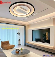 Quạt không cánh, quạt trần không cánh EU ML-91, công suất 25W, điều khiển bằng Remote, bóng led 3 chế độ ánh sáng