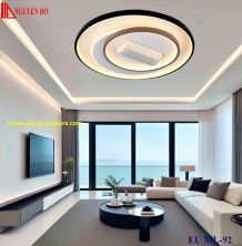 Quạt không cánh, quạt trần không cánh EU ML-92, công suất 30W, điều khiển bằng Remote, bóng led 3 chế độ ánh sáng