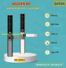 Khoá vân tay cửa nhôm GIOVANI GSL-586Gold/Black tiêu chuẩn Hàn Quốc với 5 tính năng nổi bật