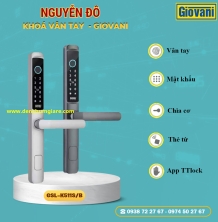 Khoá vân tay cửa nhôm GIOVANI GSL-K511S Grey/Black tiêu chuẩn Hàn Quốc với 5 tính năng nổi bật