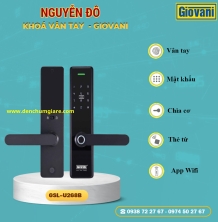 Khoá vân tay cửa gỗ, khoá cửa gỗ GIOVANI GSL-U268B tiêu chuẩn Hàn Quốc với 5 tính năng nổi bật