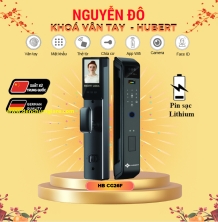 Khoá vân tay cửa gỗ HUBERT HB CG26F tiêu chuẩn Đức, Pin sạc Lithium với 7 tính năng nổi bật