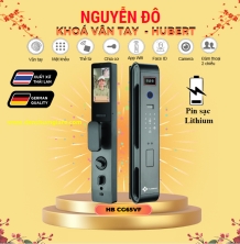 Khoá vân tay cửa gỗ HUBERT HB CG65VF tiêu chuẩn Đức, Pin sạc Lithium với 8 tính năng nổi bật