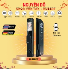 Khoá vân tay cửa gỗ HUBERT HB CG86VF tiêu chuẩn Đức, Pin sạc kép Lithium với 9 tính năng nổi bật
