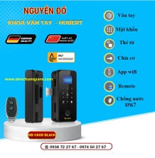 Khoá vân tay cửa kính HUBERT HB CK68 BLACK tiêu chuẩn Đức với 7 tính năng nổi bật