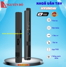 Khoá vân tay cửa nhôm Hyundai  HY-SLS005 BLACK tiêu chuẩn Hàn Quốc với 5 tính năng nổi bật 