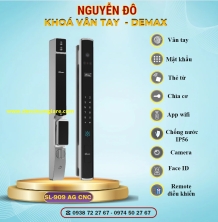 Khoá vân tay cửa nhôm Demax SL909 AG CNC tiêu chuẩn Đức với 9 tính năng nổi bật 