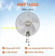 Quạt treo tường giật dây Nanoco NWF1604G