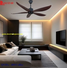 Quạt trần 5 cánh QViFa - 405/Coffee công suất 40W, động cơ DC tiết kiệm điện, điều khiển từ xa bằng Remote