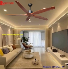 Quạt trần cánh gỗ 5 cánh QViFa – 89 công suất 40W, động cơ DC tiết kiệm điện, điều khiển từ xa bằng Remote