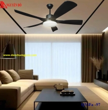 Quạt trần cánh nhựa có đèn QViFa – 97 công suất 40W, động cơ DC tiết kiệm điện, đèn led 3 chế độ ánh sáng, điều khiển từ xa bằng Remote