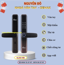Khoá vân tay cửa gỗ Demax SL268 MB màu Nâu ánh kim tiêu chuẩn Đức với 6 tính năng nổi bật 