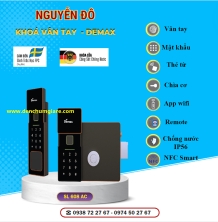 Khoá vân tay cửa cổng Demax SL 608 Đen/Đồng cổ tiêu chuẩn Đức với 8 tính năng nổi bật