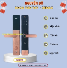 Khoá vân tay cửa gỗ Demax SL628 AC màu Đồng cổ tiêu chuẩn Đức với 5 tính năng nổi bật 