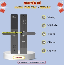 Khoá vân tay cửa gỗ Demax SL628 SG màu Xám xước tiêu chuẩn Đức với 5 tính năng nổi bật 