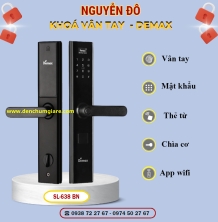 Khoá vân tay cửa gỗ Demax SL638 BN màu Đen Nano tiêu chuẩn Đức với 5 tính năng nổi bật 