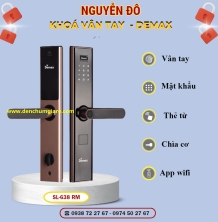 Khoá vân tay cửa gỗ Demax SL638 RM màu Mocha Đỏ tiêu chuẩn Đức với 5 tính năng nổi bật 