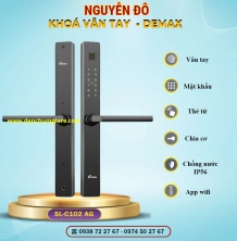 Khoá vân tay cửa nhôm Demax SL-C102 AG màu Xám nhôm tiêu chuẩn Đức với 6 tính năng nổi bật 