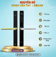 Khoá vân tay cửa nhôm Demax SL-C102 SB màu Đen tiêu chuẩn Đức với 6 tính năng nổi bật 