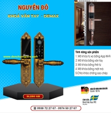 Khoá vân tay cửa đại sảnh Demax SL280 GB mạ đồng tiêu chuẩn Đức với 5 tính năng nổi bật 