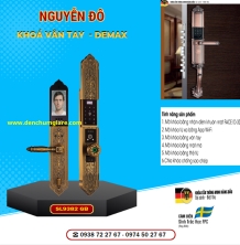 Khoá vân tay cửa đại sảnh Demax SL9382 GB mạ đồng tiêu chuẩn Đức với 6 tính năng nổi bật 