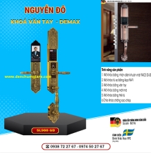 Khoá vân tay cửa đại sảnh Demax SL988 GB BRASS mạ đồng vàng tiêu chuẩn Đức với 6 tính năng nổi bật 