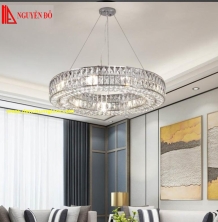 Đèn thả hiện đại, đèn thả pha lê TH-8074/600mm, 3 chế độ ánh sáng, tạo hình với 1 vòng 