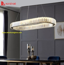 Đèn thả hiện đại, đèn thả pha lê TH-8319 tạo hình bởi 1 vòng pha lê cao cấp hình oval
