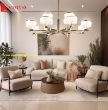 Đèn chùm hiện đại, đèn chùm trang trí TH-8635/TH-8636, tạo hình bởi chảo đèn thuỷ tinh cao cấp