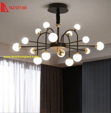 Đèn chùm hiện đại, đèn chùm trang trí THCN 140-21, tạo hình bởi 20 bóng tròn led thuỷ tinh cao cấp