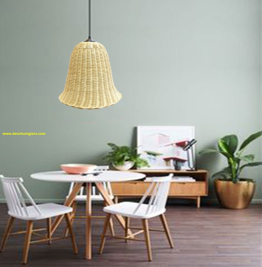 Đèn thả mây tre hình chuông kiểu MT09/10
