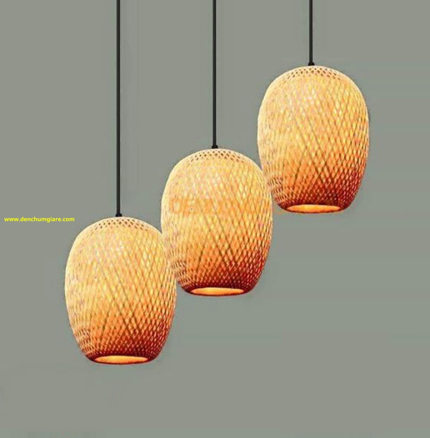 Đèn thả mây tre hình bình hoa hai lớp MT22/23/24