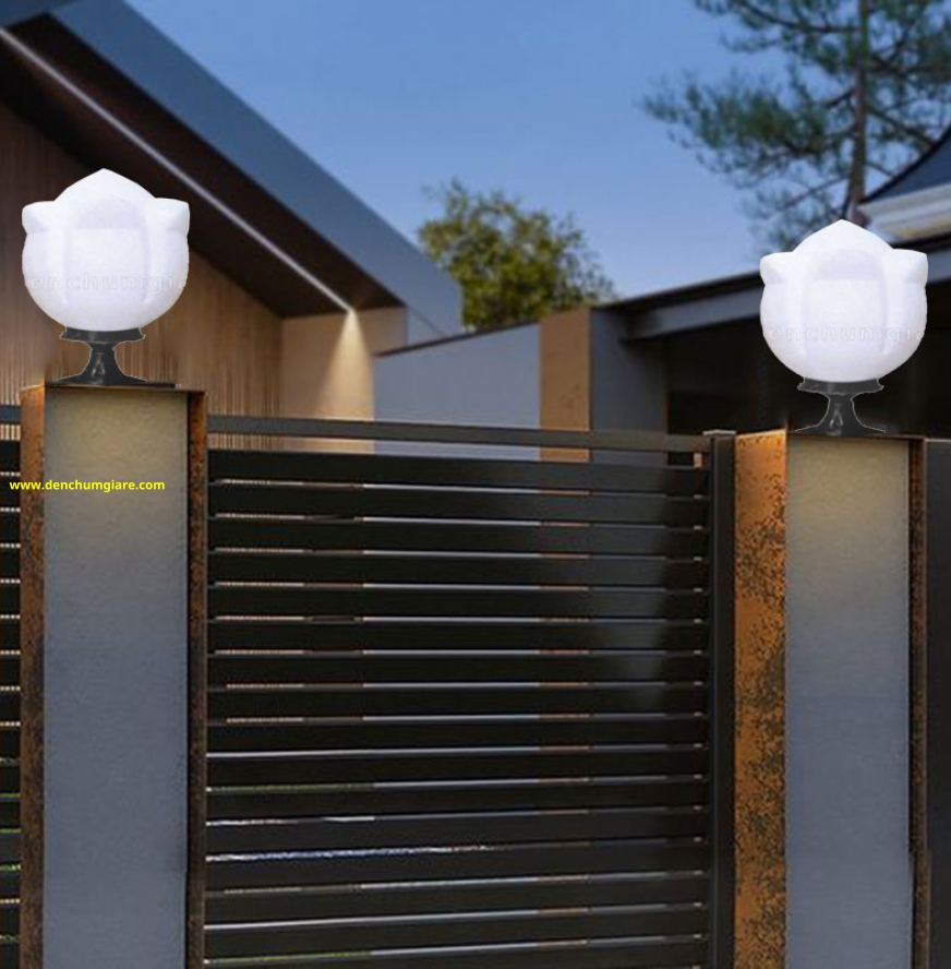 Đèn trụ cổng cầu sen  nhựa phi 250
