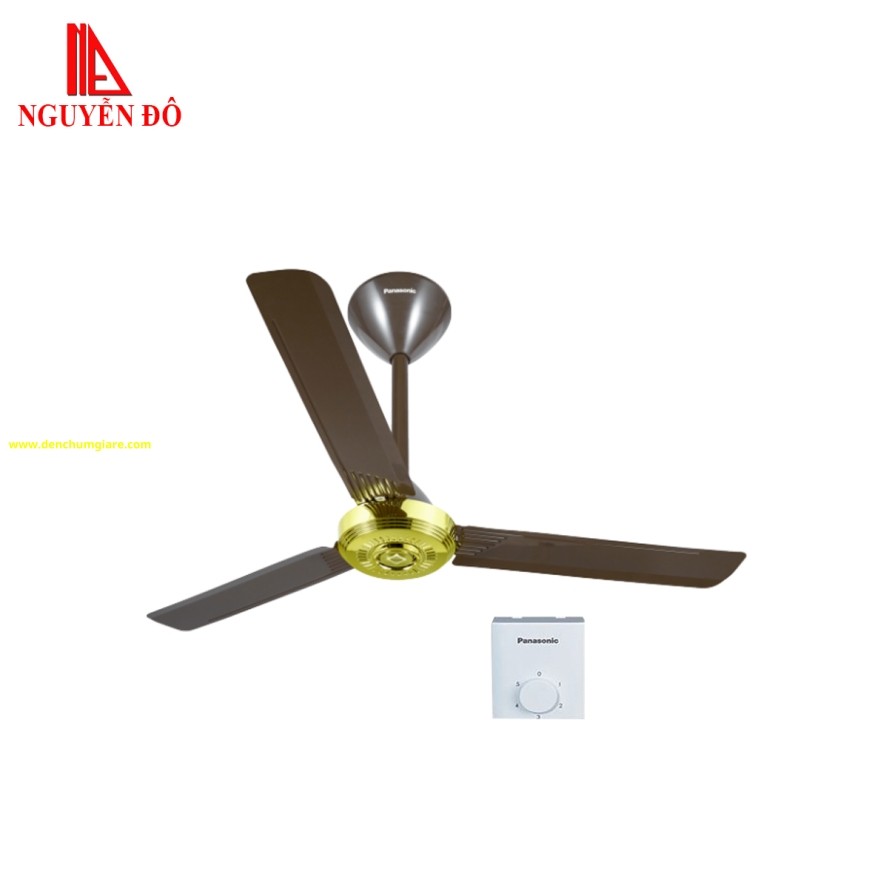 Quạt trần Panasonic 3 cánh F-56NCL màu nâu đồng phong cách cổ điển sang trọng