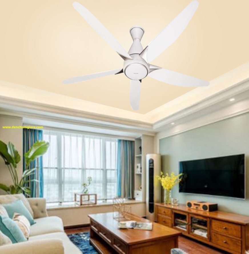 Quạt trần Panasonic 5 cánh F-60GDS thiết kế hiện đại sang trọng với động cơ DC tiết kiệm điện năng (mẫu mới 2024)
