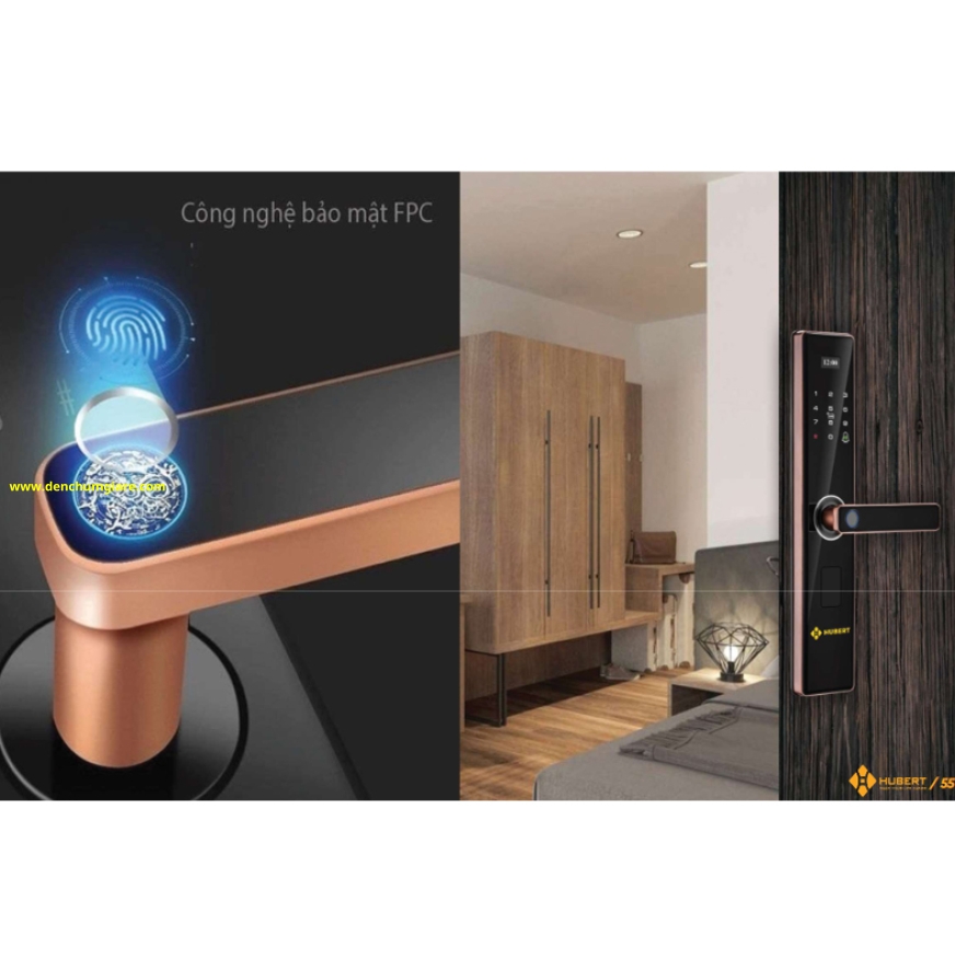 Khoá vân tay cửa gỗ HUBERT HB CG62 Black/Grey/Copper tiêu chuẩn Đức với 5 tính năng nổi bật