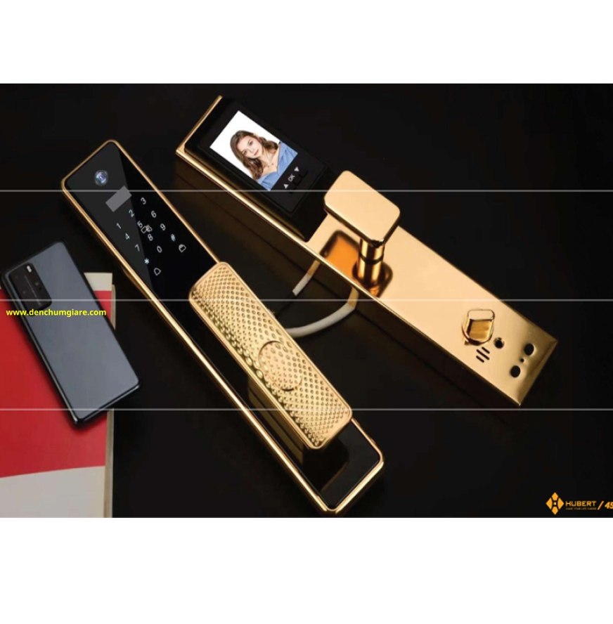 Khoá vân tay cửa gỗ HUBERT HB CG99 Gold 24K tiêu chuẩn Đức với 6 tính năng nổi bật