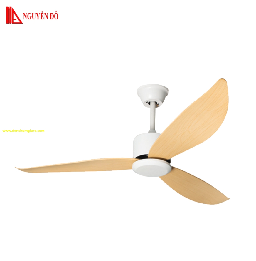 Quạt trần 3 cánh QViFa – 400/Vàng công suất 40W, động cơ DC tiết kiệm điện, điều khiển từ xa bằng Remote