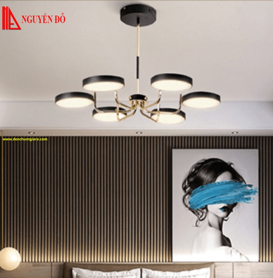 Đèn chùm hiện đại, đèn chùm trang trí TH-8028-21, tạo hình bởi 6 vòng tròn Led cao cấp