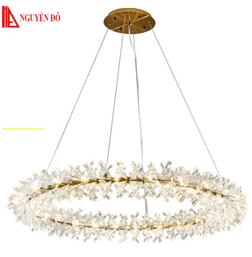 Đèn thả hiện đại, đèn thả pha lê THCN 137-21, tạo hình bởi hình pha lê bông tuyết cao cấp 